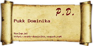 Pukk Dominika névjegykártya
